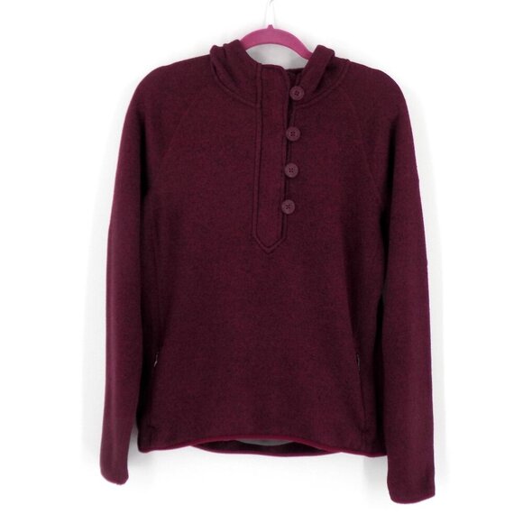The North Face Crescent Sunshine Knit Pullover Hoodie Size Extra Large Burgundy - Picture 1 of 5
